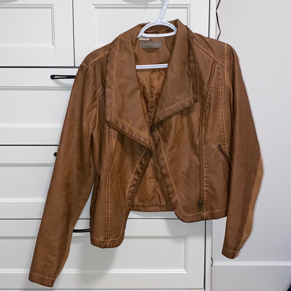 Faux Brown Leather Jacket